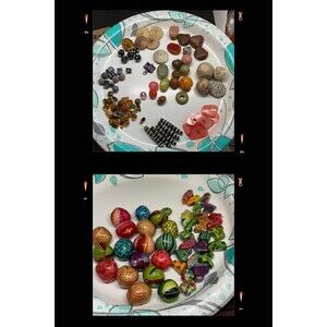 Vtg Beads From Damaged Necklace Treska Craft Jewelry Beads